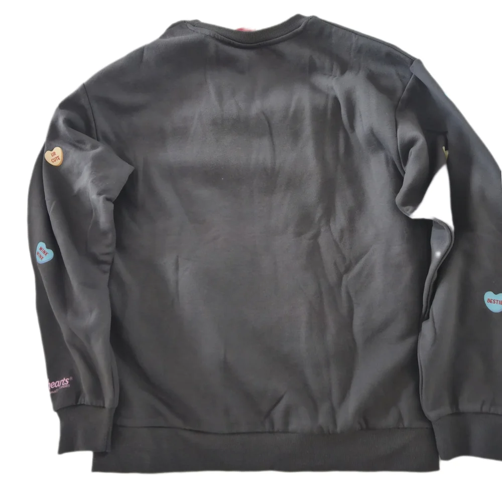 Gray Sweatshirt with Colorful Heart Patches - Picture 5 of 6